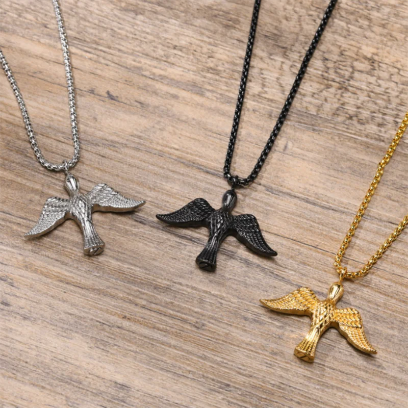 3 Colors Angel Wing Cremation Necklace Pendant Ashes Holder Memorial Jewelry
