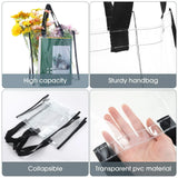 3 Colors Transparent PVC Handbag with Hand Loop Clear Tote Bags