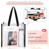 3 Colors Transparent PVC Handbag with Hand Loop Clear Tote Bags