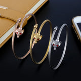 3 Colors Animal Open Cuff Fox Charms Bangles Classic Wedding Bracelets