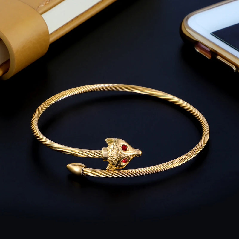 3 Colors Animal Open Cuff Fox Charms Bangles Classic Wedding Bracelets