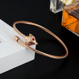 3 Colors Animal Open Cuff Fox Charms Bangles Classic Wedding Bracelets