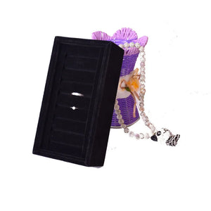 Velvet Jewelry Ring Display Box Tray Holder Storage Box