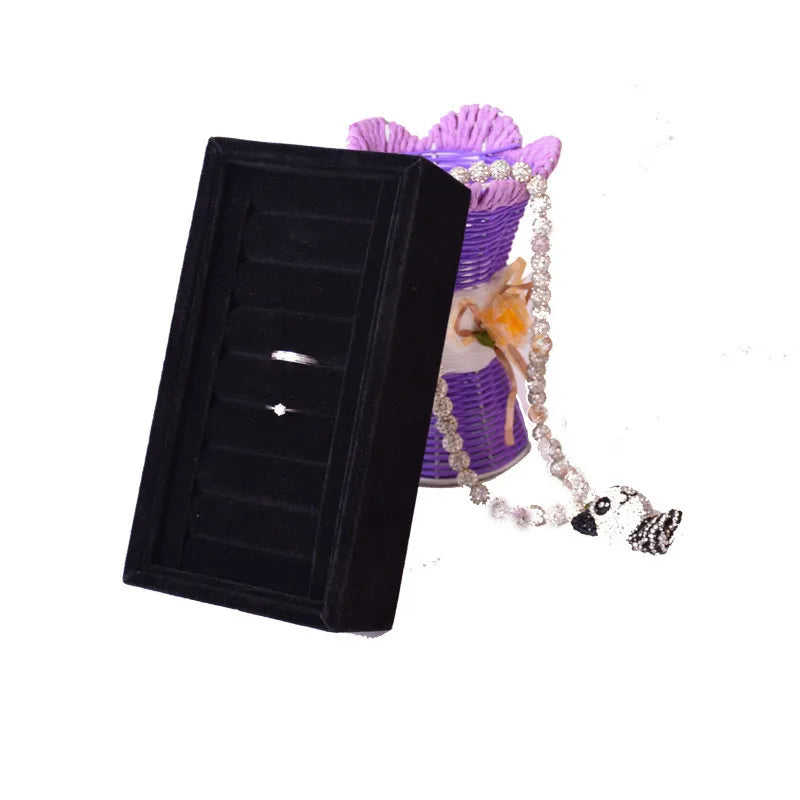 Velvet Jewelry Ring Display Box Tray Holder Storage Box