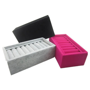 Velvet Jewelry Ring Display Box Tray Holder Storage Box