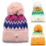 3 Colors Winter Snap Knitted Hat for 18mm GingerSnaps Jewelry