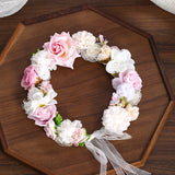 Artificial Flower Wreath Headband Wedding Floral Crown Hair Band