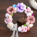 Artificial Flower Wreath Headband Wedding Floral Crown Hair Band