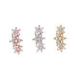 Flowers Shape Colors Earrings Paved Cz Women Wedding Gift Summer