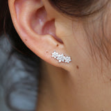 Flowers Shape Colors Earrings Paved Cz Women Wedding Gift Summer