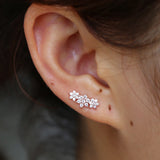 Flowers Shape Colors Earrings Paved Cz Women Wedding Gift Summer
