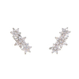 Flowers Shape Colors Earrings Paved Cz Women Wedding Gift Summer