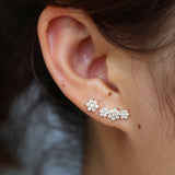 Flowers Shape Colors Earrings Paved Cz Women Wedding Gift Summer