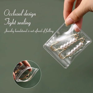Transparent Earring Organizer Bag Zipper Case with 30 PVC Storage Bag