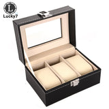 3 Grids Watch Organizer Display Box with Soft Leather Pillows