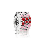 3 Heart Charms Safety Buckle Bead Charm Collection 925 Sterling Silver