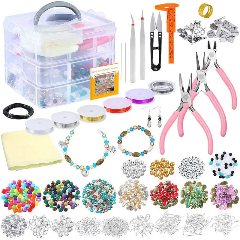 3-Layer Box Beads DIY Jewelry Making Kit