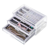 3 Layer Jewelry Storage Box Organizer Compact Large Capacity Drawer Jewelry Case