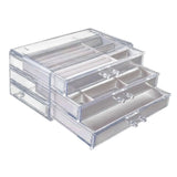 3 Layer Jewelry Storage Box Organizer Compact Large Capacity Drawer Jewelry Case