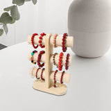 3-Layer Wooden Jewelry Display Stand for Earrings, Bracelet, Necklace, Rings
