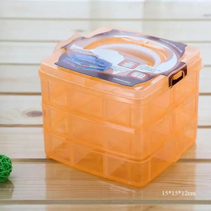3-Layer Pearl Storage Box Jewelry Bead Organizer Case