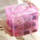 3-Layer Pearl Storage Box Jewelry Bead Organizer Case
