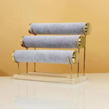 3-Layer Bracelet Display Stand Jewelry Tree Wood Base Organizer