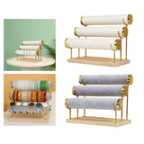 3-Layer Bracelet Display Stand Jewelry Tree Wood Base Organizer