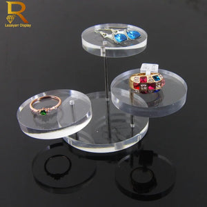 3-Layer Clear Acrylic Jewelry Display Stand Necklace Earring Ring Organizer