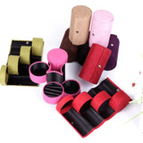 3 Layers Jewelry Boxes Display Cylinder Organizer Flannel Round Portable
