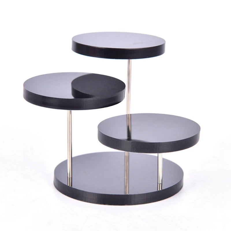 3-Layer Acrylic Stainless Steel Jewelry Display Stand