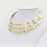 3-Layer Silver Plated Golden Punk Necklace for Women