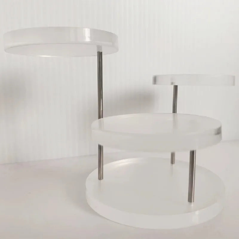 3-Layer Acrylic Jewelry Display Stand Necklace Earring Ring Show Rack