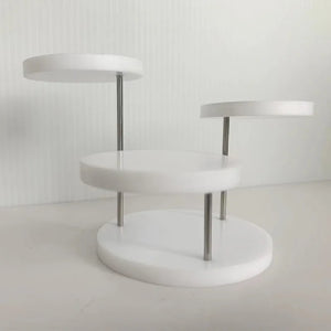 3-Layer Acrylic Jewelry Display Stand Necklace Earring Ring Show Rack