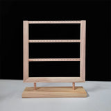 3-Layer Retro Earrings Storage Rack Solid Wood Stand