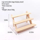 3-Layer Wood Jewelry Holder Rings Necklace Stand Organizer