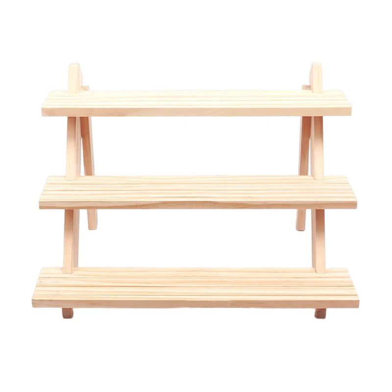 3-Layer Wood Jewelry Holder Rings Necklace Stand Organizer