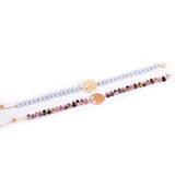 Natural Aquamarine Tree Of Life Charm Bracelet for Women