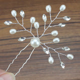3 PCS Silver Wedding Hairpins Pearl & Crystal Bridal Hair Pin Women Bridesmaid