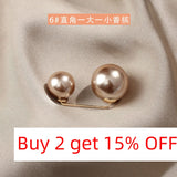 3 PCS Pearls Brooches Dress Skirt Waist Pin Anti-exhaust Button Brooch Women