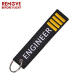 3 PCS Remove Before Flight Engineer Key Chain Embroidery Aviation Gift Keyring