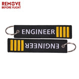3 PCS Remove Before Flight Engineer Key Chain Embroidery Aviation Gift Keyring