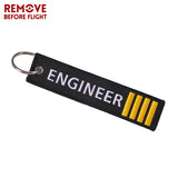 3 PCS Remove Before Flight Engineer Key Chain Embroidery Aviation Gift Keyring