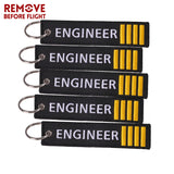 3 PCS Remove Before Flight Engineer Key Chain Embroidery Aviation Gift Keyring