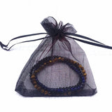 3 PCS/Set 4mm Stone Bead Bracelet Yellow Tiger Eyes Stone Lapis
