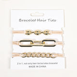 3 PCS Beige Elastic Hair Ties Wrist Chains Hair Accessories