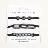 3 PCS Beige Elastic Hair Ties Wrist Chains Hair Accessories