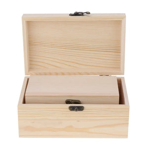 3 Pack Unpainted Wooden Chest Jewelry Box for DIY Crafts Home Decor