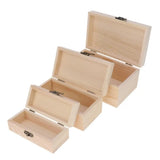 3 Pack Unpainted Wooden Chest Jewelry Box for DIY Crafts Home Decor