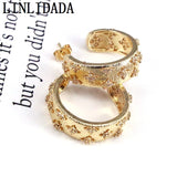 CZ Star Hoop Earrings Cubic Zirconia Round Jewelry Party